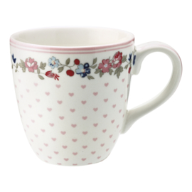 Greengate Stoneware  Ruby petit white mug small