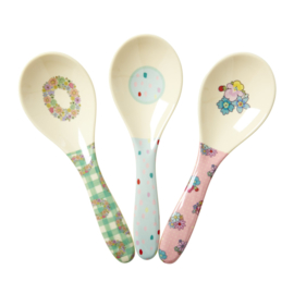 Rice Melamine Salad Spoon in 3 Assorted 'Extraordinary' Prints