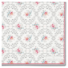 Greengate paper napkins Daisy pale grey small