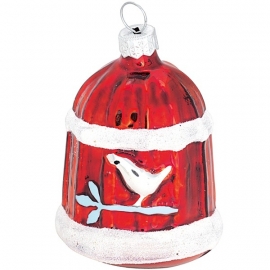 Greengate Xmas ball bird house red