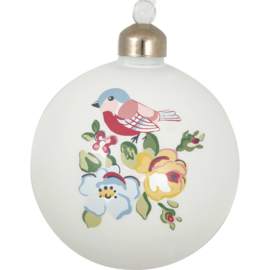 Greengate xmas glass ball Ellie white