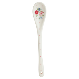 Greengate Stoneware Eja white spoon