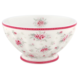 Greengate Stoneware Flora White french bowl Xlarge