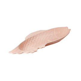 Rice italian stoneware large fish shaped serving platter, coral