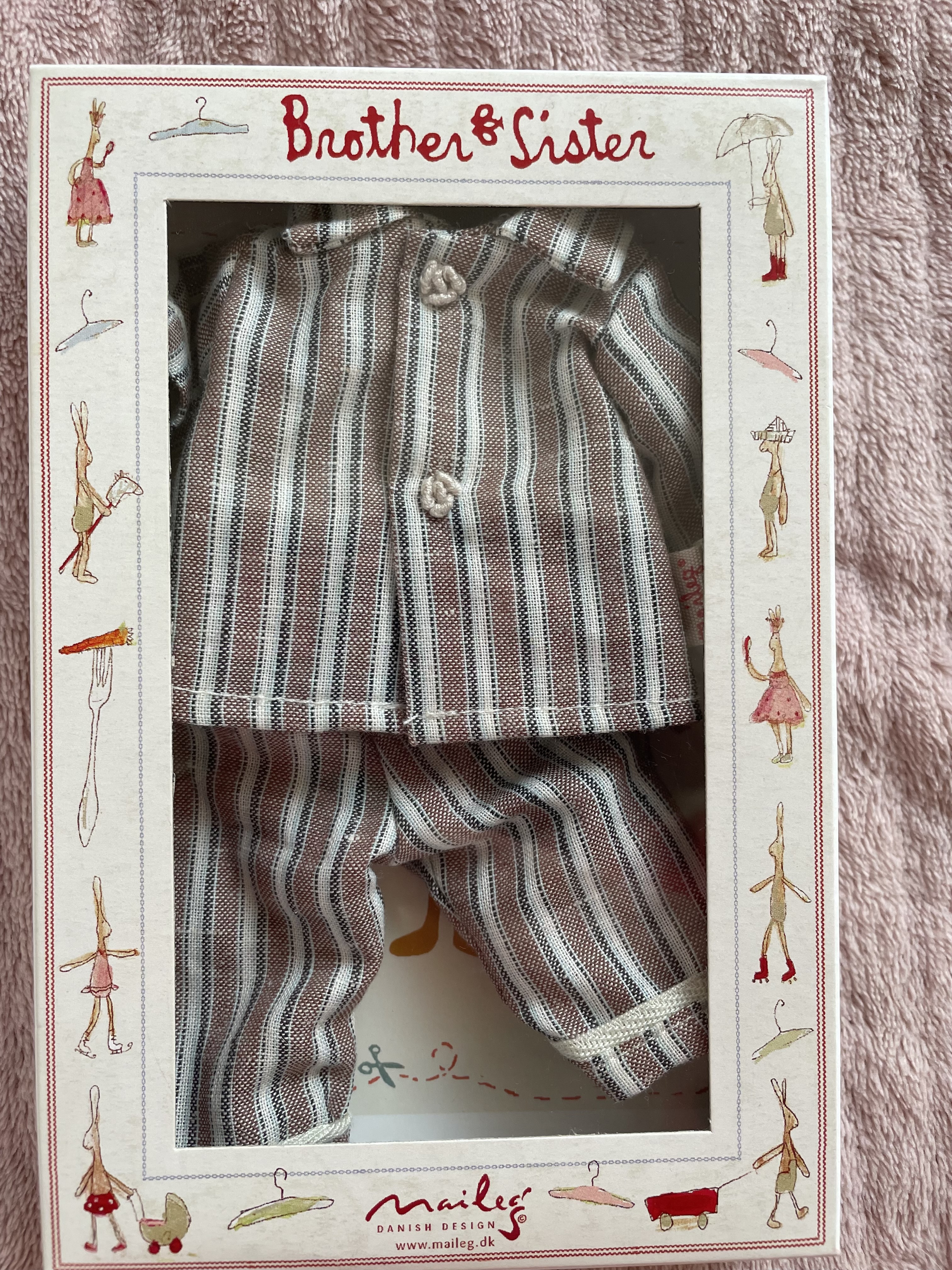 Maileg kledingsetje small (mini) boy, pyama set striped