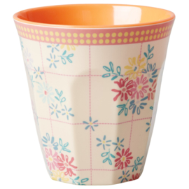 Rice melamine beker, embroidered flower