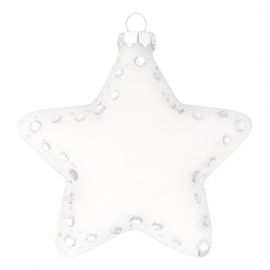 Greengate Xmas glass star-hanger off-white