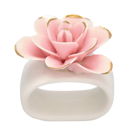 Greengate Ceramic Napkin ring Flower pale pink w. gold