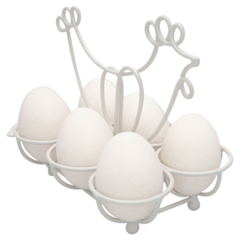 Greengate metal Egg holder Hen white