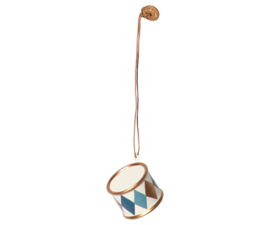 Maileg metal drum-hanger small, gold/blue