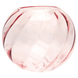 Greengate glass Vase round pale pink