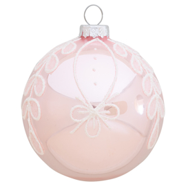 Greengate xmas glass ball Marley rose w/glitter