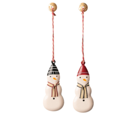 Maileg metal Snowman-hanger, 2 assorti