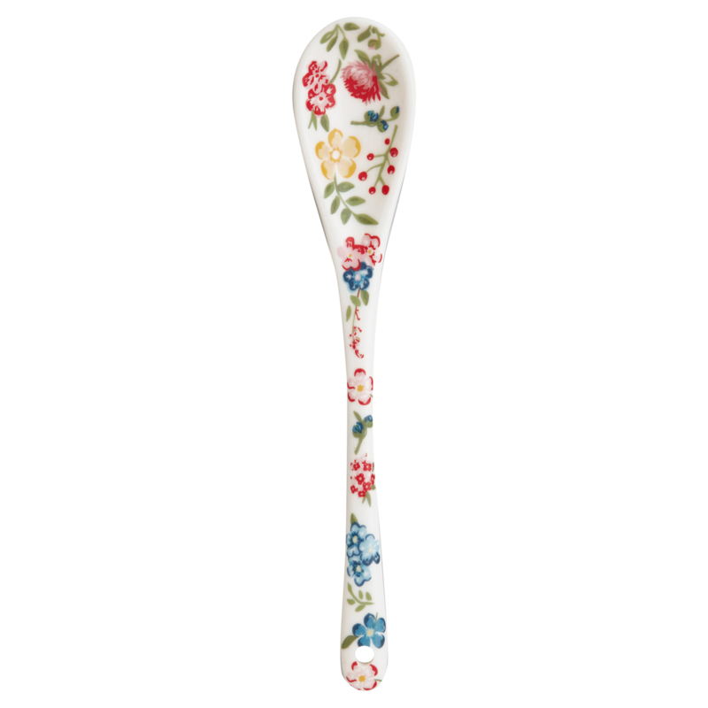 Greengate Stoneware Sophia white spoon