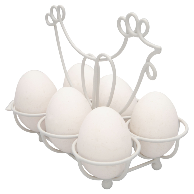 Greengate metal Egg holder Hen white