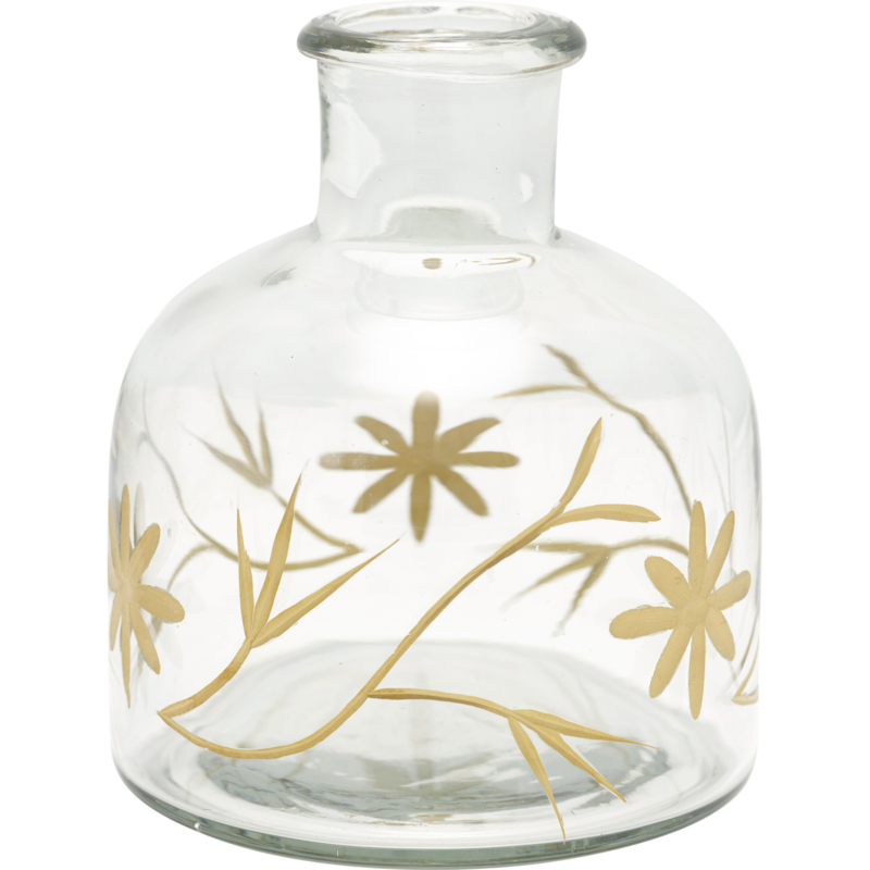 Greengate glass Vase Cutting gold medium