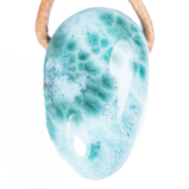 Larimar Groot  hanger geboord 1x uniek ex.