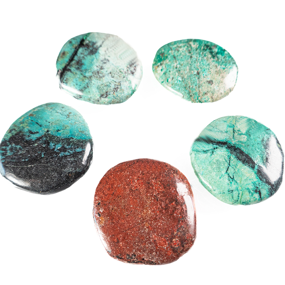 Sonora S☼nrise  (Chrysocoll met Cupriet) Set van 5x  (1x UNIEK)