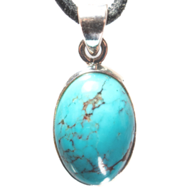 Turquoise  'Kingman' Mine Arizona, Zilveren hanger | 1x UNIEK