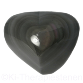 Obsidiaan, Regenboog Hart 5 cm 1x uniek ex.