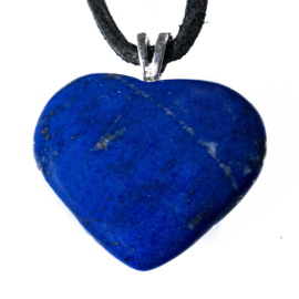 Lapis Lazuli,  hart vorm,  edelsteen hanger L. ca 2,5 cm per st.