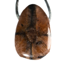 Kruissteen (Chiastoliet) edelsteen hanger geboord 1x UNIEK