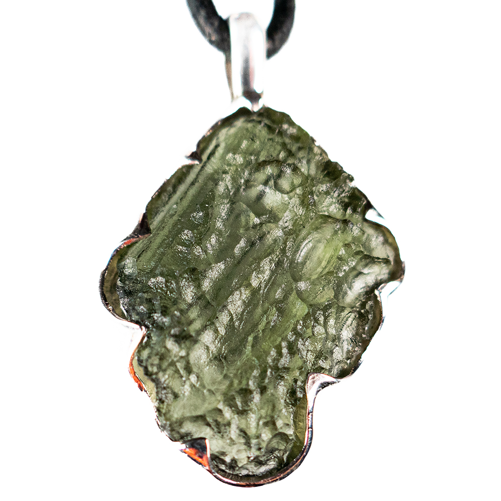 Moldaviet in Zilveren hanger 1A kwaliteit  |  1x  UNIEK 5,6 gr.