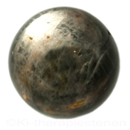 Maansteen, zwarte, A kwaliteit Bol ø 6 cm 1x uniek ex.
