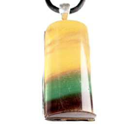 Fluoriet, Regenboog Fluoriet, Zilveren hanger | 1x UNIEK