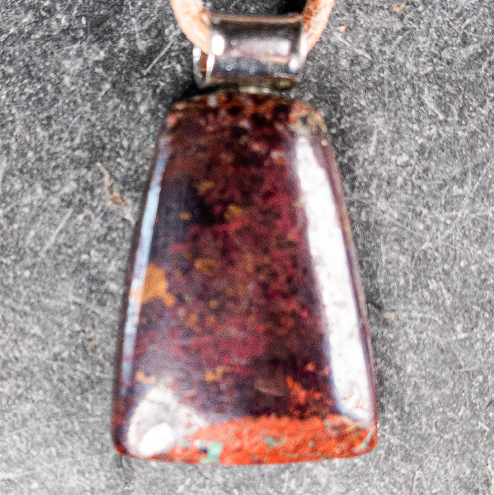 Koper met Chrysocoll  hanger Groot  |  Zilver buisoog 1x UNIEK