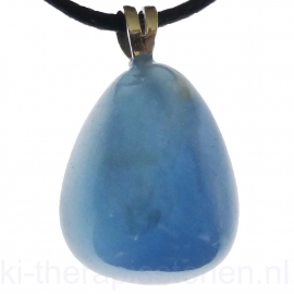 Lemurian Aquatine Calcite (Onyx marmer, blauwe)  1A kwaliteit hanger