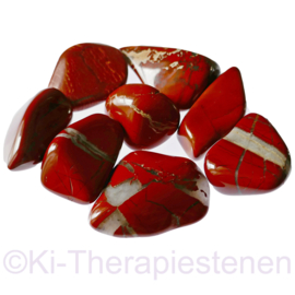 Jaspis: Rode jaspis  trommelsteen (XL) per st.