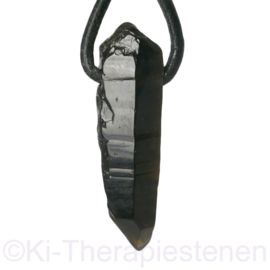 Rookkwarts " Morion" A kwaliteit hanger L. 4 cm. 1x uniek ex.