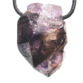 Amethist,  Amethist Brandberg  kristal  hanger 1x UNIEK