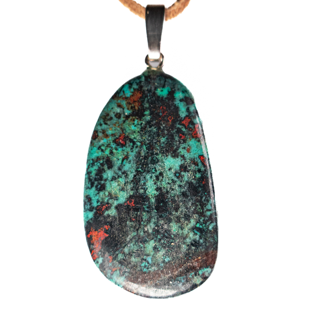Sonora Sunrise  (Chrysocoll-Cupriet)  hanger  | 5,3 x 2,4 cm 1x UNIEK