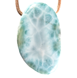 Larimar, Groot  hanger geboord 1x UNIEK