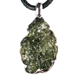 Moldaviet in zilveren hanger 4,9 gr. 1A kwaliteit  |  1x  UNIEK