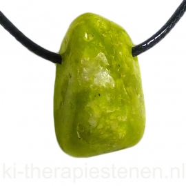 Lizardiet,  Noorse Jade,  A kwaliteit  edelsteen hanger geboord