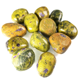 Serpentijn, met Stichtiet (Atlantasiet)  (L) trommelsteen per st.*