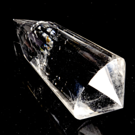 0) Dubbeleinder  Phi - Vogel kristal 24-ZIJDIG,  L. 8 cm, 103  gr.