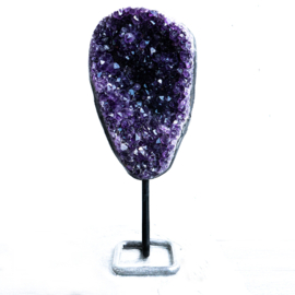 Amethist Cluster-Geode, op metalen staander,  1 kilo, 1x UNIEK