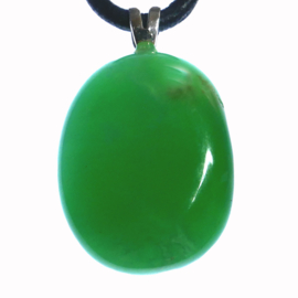 Chrysopraas 1A-kwaliteit 925 zilv. hanger per st.