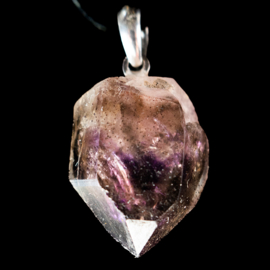 Amethist,  Amethist Brandberg  kristal  hanger 1x UNIEK