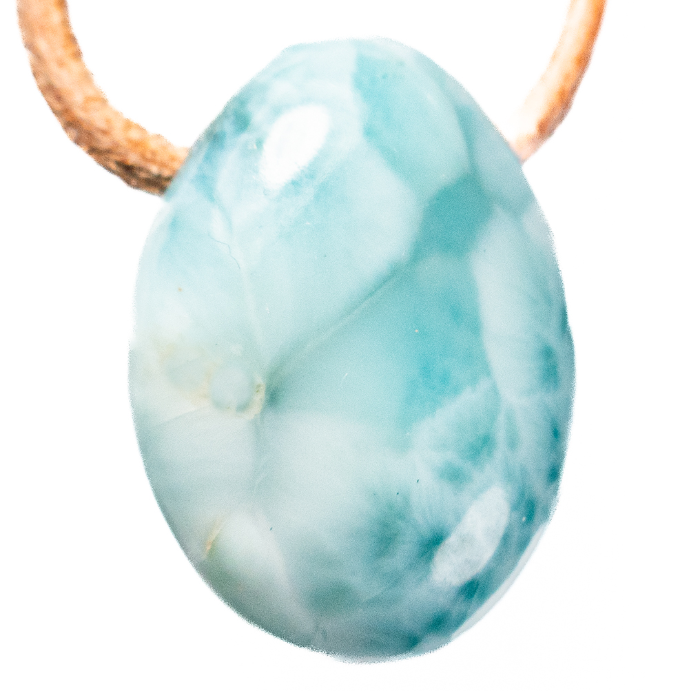 Larimar medium Groot (ovaal) hanger geboord 1x UNIEK