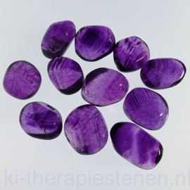 Fluoriet,  violet AA-trommelsteen (M) per st.* (gem. 6 gr.)
