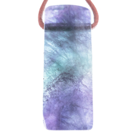 Fluoriet, hanger rechthoekig, Regenboog │  1x UNIEK