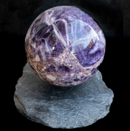 Amethist, Chevron Amehist  Bol, Omvang ca. 41 cm (ø 12,5 cm).