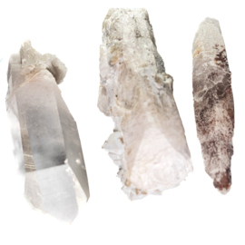 Set van 3x kristallen: Arkansas, Danburiet, Magische Laser (Binnen-Mongolië)