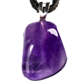 Amethist, donker (Zambia)  hanger per st.