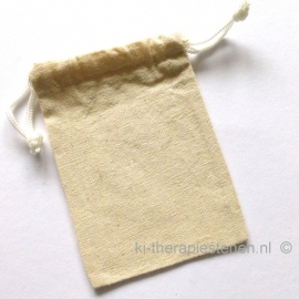 Zakje Katoen naturel 5 x 7  cm (mini) *